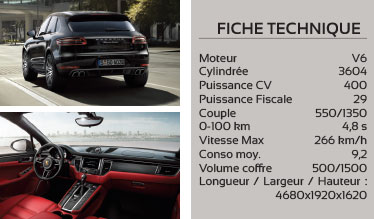 fiche technique Porsche Macan 3,6i Turbo