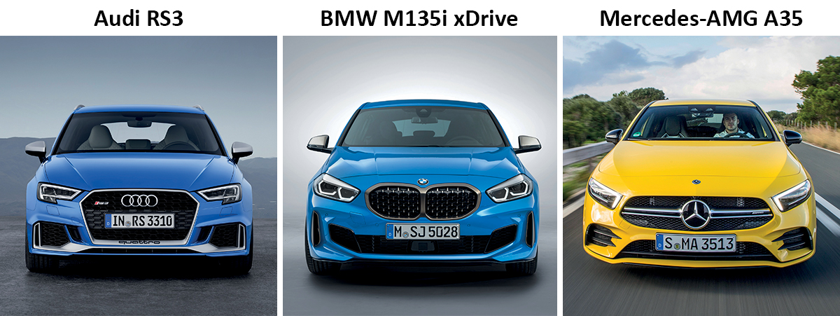 Comparatif RS3 - M135i - A35